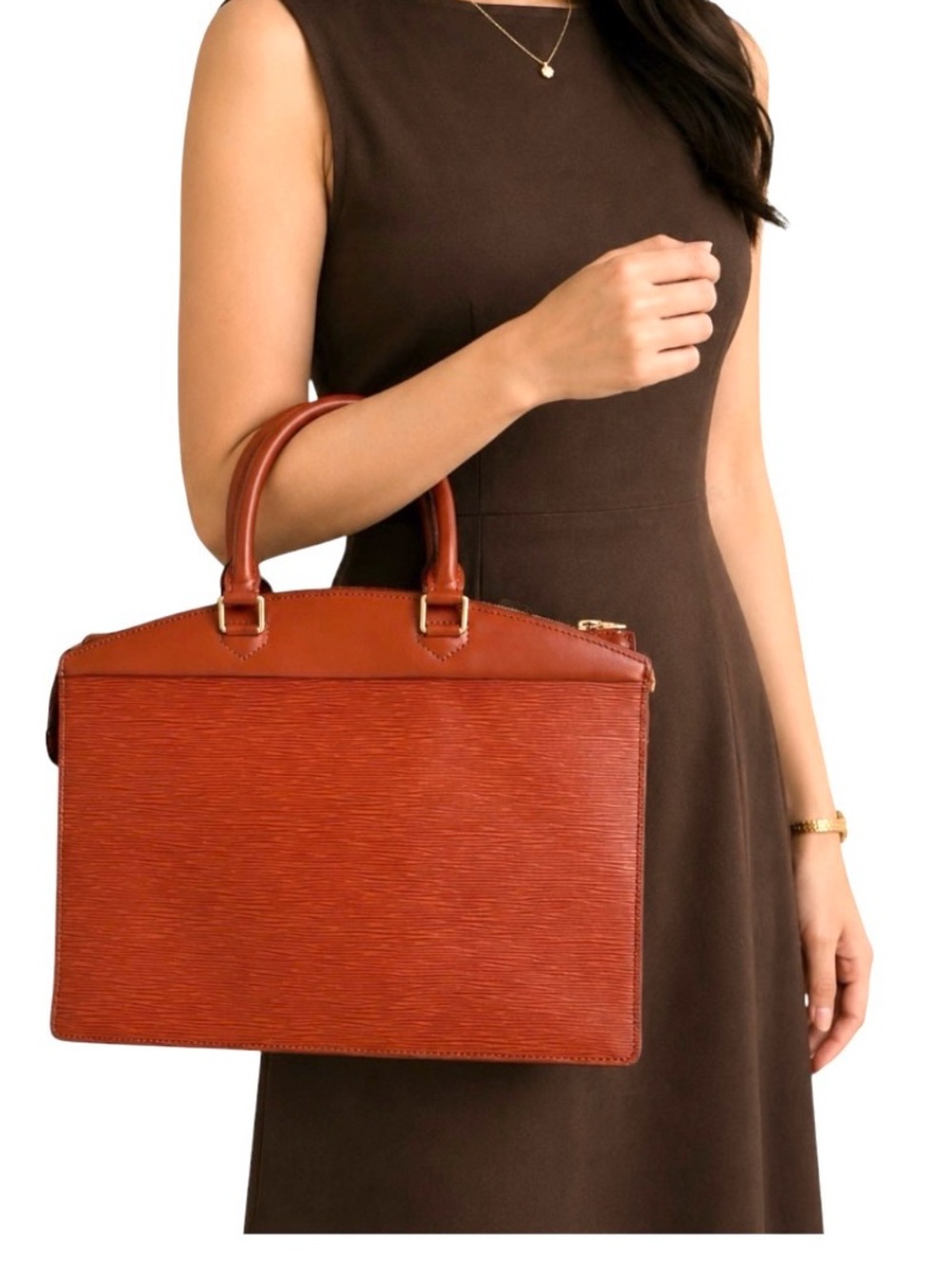 Vintage LOUIS VUITTON Epi Leather Riviera Women’s Tote Bag Hand Bag  Bown